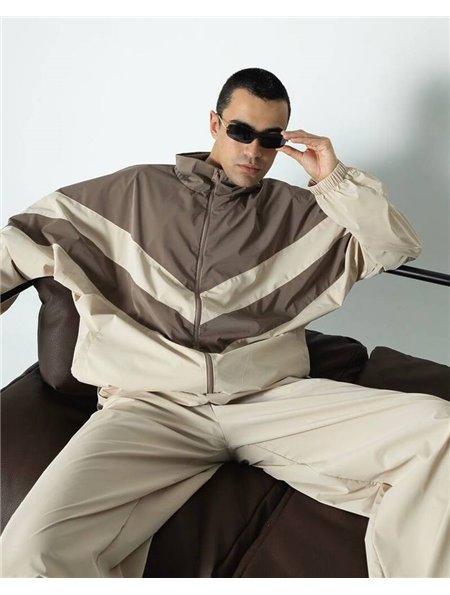 Спортивний костюм-двійка "Санторіні" чоловічий (кофта+штани) плащівка Мокко 4399 QC фото - Luxbikini