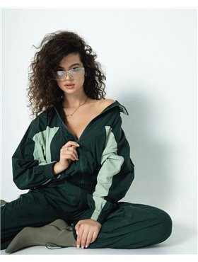 Спортивний костюм-двійка "Балі" жіночий (кофта+штани) плащівка жатка Зелений 4392 QC фото - Luxbikini