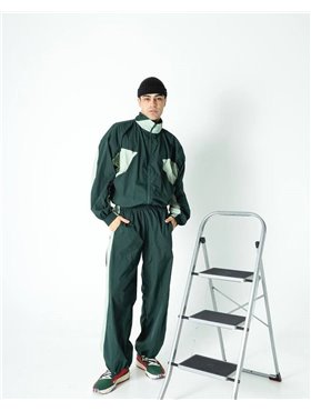 Спортивний костюм-двійка "Балі" чоловічий (кофта+штани) плащівка жатка Зелений 4387 QC фото - Luxbikini