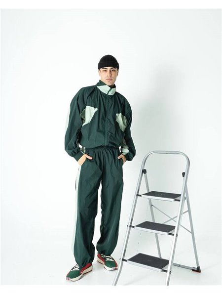 Спортивний костюм-двійка "Балі" чоловічий (кофта+штани) плащівка жатка Зелений 4387 QC фото - Luxbikini