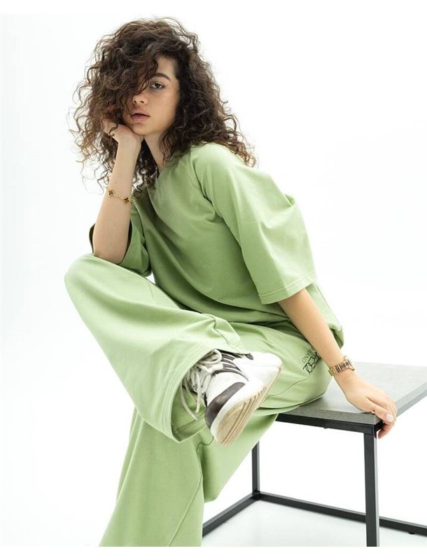 Спортивний костюм-двійка "Кука" (футболка+штани) двонитка петля Оливка 4382 QC фото - Luxbikini