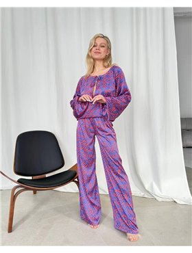 Жіночий костюм "Lara" шовк Армані Синій 4334 QC фото - Luxbikini