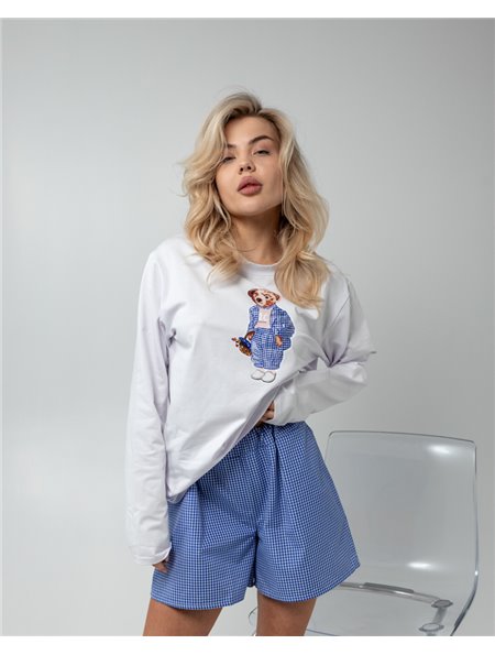 Піжама "Teddy" (тканина: віскоза+бавовна) Блакитний 4289 QC фото - Luxbikini