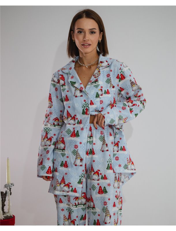 Піжамний костюм-трійка з байки "Holiday" Блакитний 4152 QC фото - Luxbikini