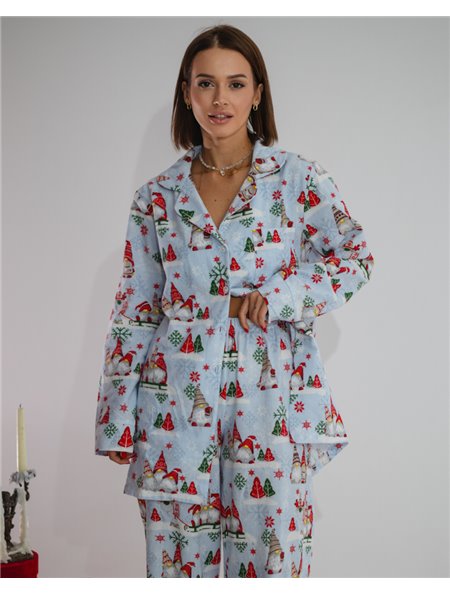 Піжамний костюм-трійка з байки "Holiday" Блакитний 4152 QC фото - Luxbikini