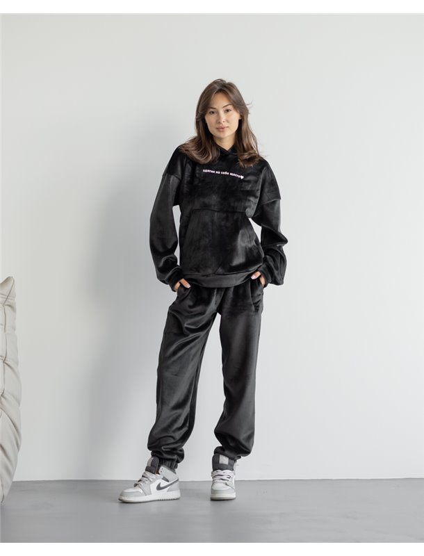 Спортивний костюм "Stella" (Двосторонній велюр) Чорний 4119 QC фото - Luxbikini