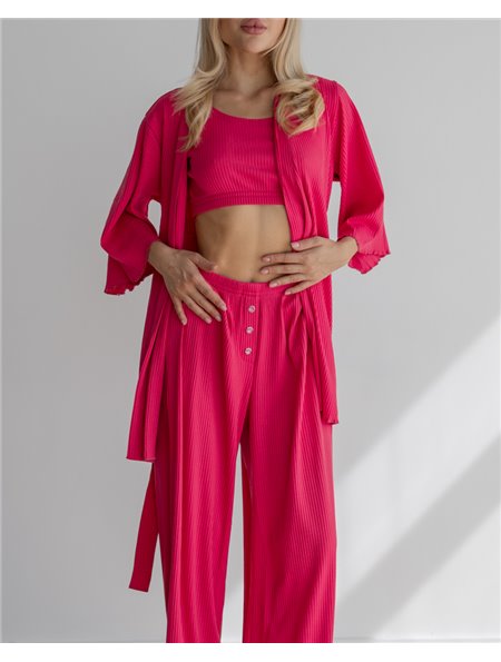 Штани в рубчик Рожевий 4078 QC фото - Luxbikini