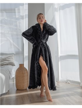Халат Mari maxi Чорний 4044 QC фото - Luxbikini
