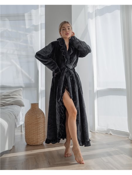 Халат Mari maxi Чорний 4044 QC фото - Luxbikini