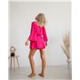 Піжамний костюм трійка з рубчика Dana (халат+топ+шорти) Рожевий 3994 QC фото - Luxbikini