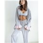 Піжамний костюм-трійка "Volan" (сорочка+бра+штани) Сірий 3951 QC фото - Luxbikini