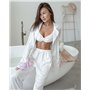 Піжамний костюм-трійка "Volan" (сорочка+бра+штани) Білий 3998 QC фото - Luxbikini