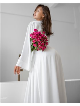 Халат шовк Армані "Anetta" Білий 3944 QC фото - Luxbikini