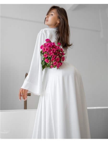 Халат шовк Армані "Anetta" Білий 4005 QC фото - Luxbikini