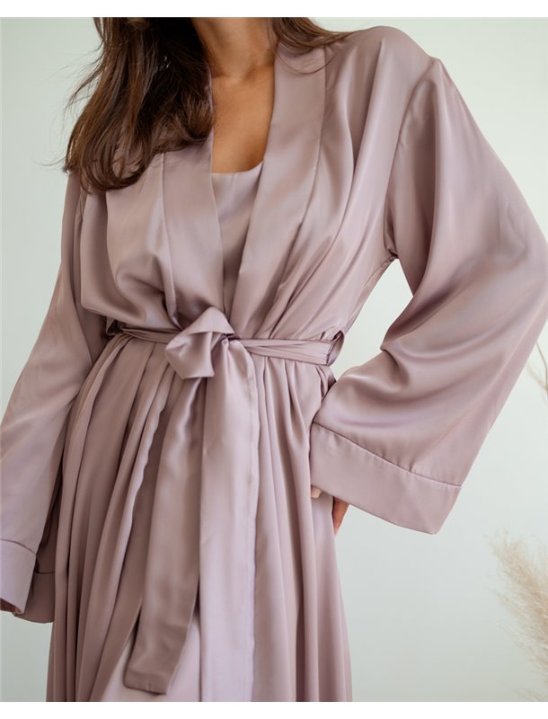 Халат шовк Армані "Anetta" Кремовий 3942 QC фото - Luxbikini