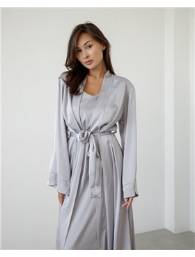 Халат шовк Армані "Anetta" Сірий 3941 QC фото - Luxbikini