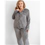 Піжама велюр Jeny на ґудзиках Сірий 4025 QC фото - Luxbikini