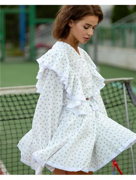 Жіночий костюм (сорочка+спідниця-шорти) "Lexy" Лаванда 3918 QC фото - Luxbikini