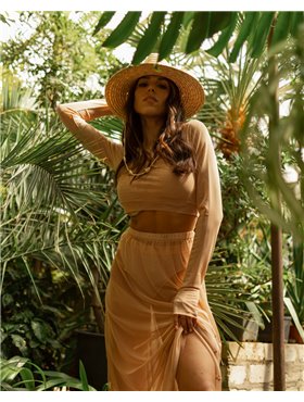 Костюм-сітка (спідниця+топ) "Debora" Бежевий 3873 QC фото - Luxbikini