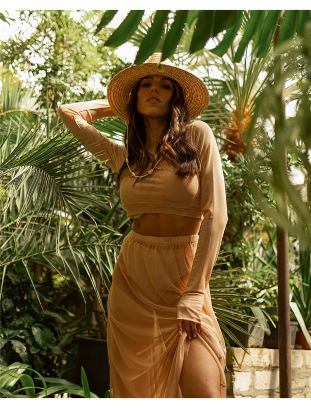 Костюм-сітка (спідниця+топ) "Debora" Бежевий 3873 QC фото - Luxbikini