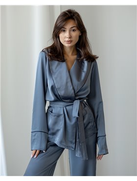 Костюм в піжамному стилі "Estelle" Сірий 3731 QC фото - Luxbikini