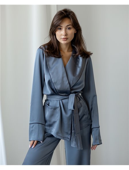 Костюм в піжамному стилі "Estelle" Сірий 3731 QC фото - Luxbikini