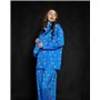 Піжама шовк Армані Італія преміум-класу Flowers Синій 3718 QC фото - Luxbikini