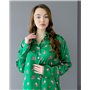 Піжама шовк Армані Італія преміум-класу Flowers Зелений 3712 QC фото - Luxbikini