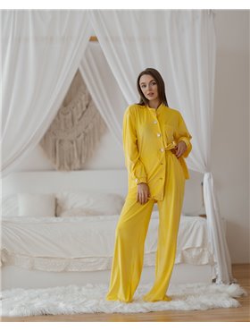 Домашній костюм велюр "Emma" жовтий 3620 QC фото - Luxbikini