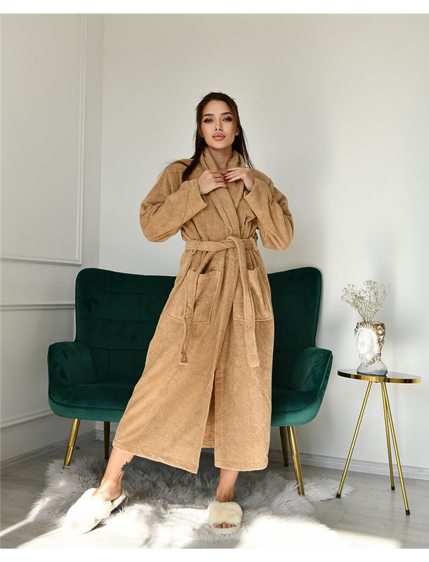 Халат бежевий 3604 QC фото - Luxbikini