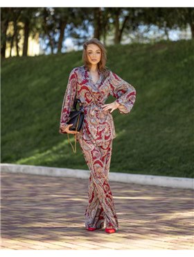 Домашній костюм "Jasmine" бордовий 3575 QC фото - Luxbikini