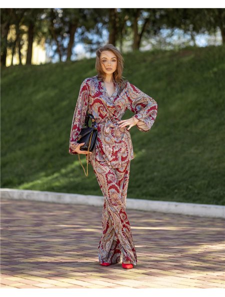 Домашній костюм "Jasmine" бордовий 3575 QC фото - Luxbikini