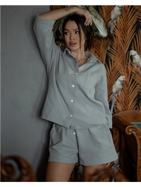 Піжамний костюм "Valentina" світло-сірий 3555 QC фото - Luxbikini