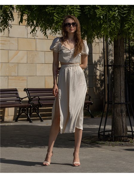 Костюм Спідниця + Топ "Alisha" білий 3503 QC фото - Luxbikini