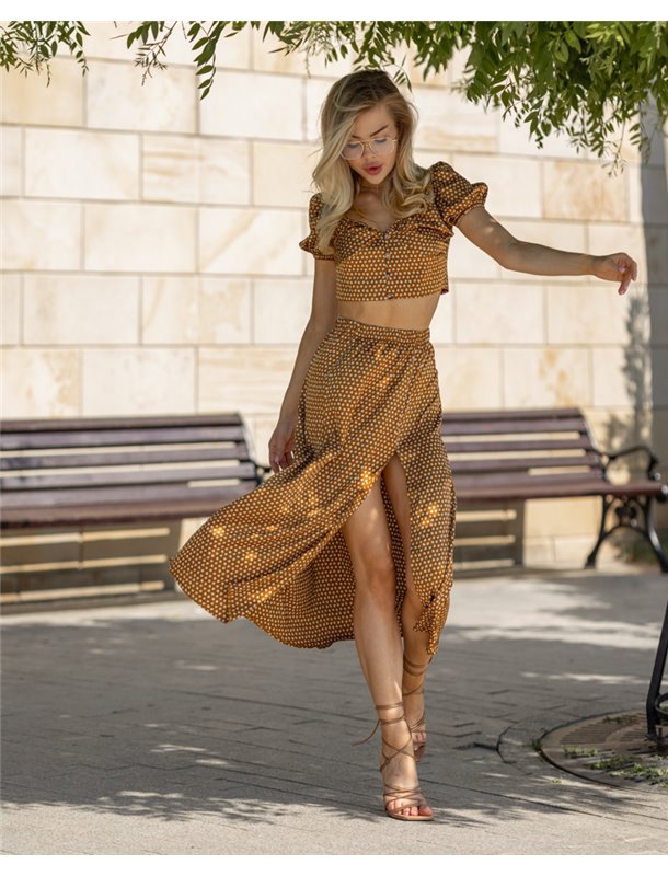 Костюм Спідниця + Топ "Alisha" золотий 3498 QC фото - Luxbikini