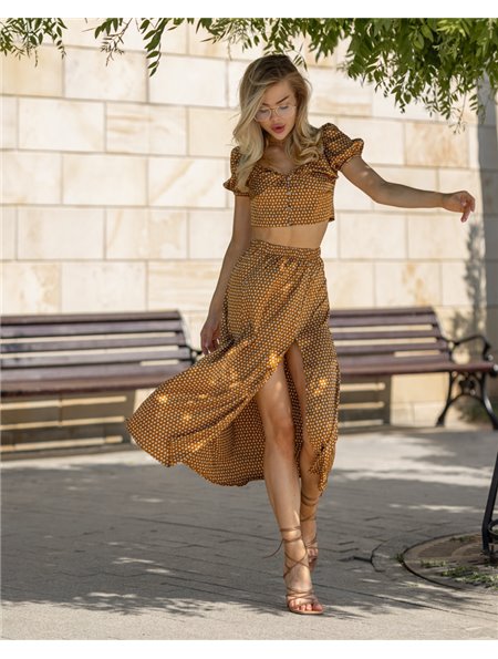 Костюм Спідниця + Топ "Alisha" золотий 3498 QC фото - Luxbikini