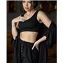 Піжамний костюм трійка з рубчика Dana (халат+топ+шорти) Чорний 5199 QC фото - Luxbikini