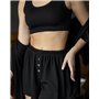 Піжамний костюм трійка з рубчика Dana (халат+топ+шорти) Чорний 5199 QC фото - Luxbikini