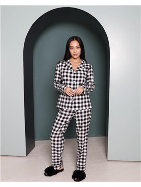 Піжама байка (Преміум-класу) Liza Чорно-Білий 3149 QC фото - Luxbikini