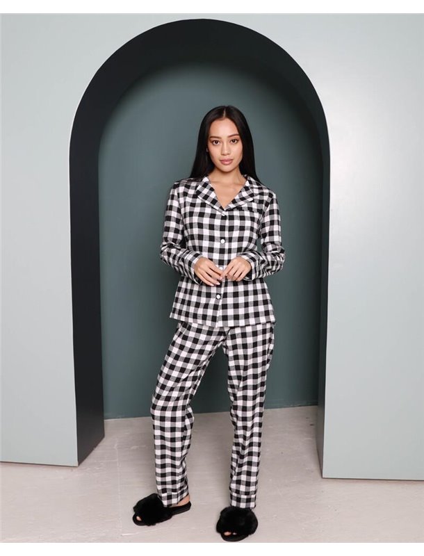 Піжама байка (Преміум-класу) Liza Чорно-Білий 3149 QC фото - Luxbikini