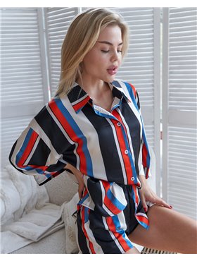 Піжамний костюм трійка з софту "Ariel" (Сорочка+бра+шорти) 2705 QC фото - Luxbikini