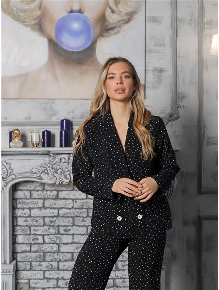 Домашній костюм з софту Rachel (сорочка + штани ) Чорний 2422 QC фото - Luxbikini