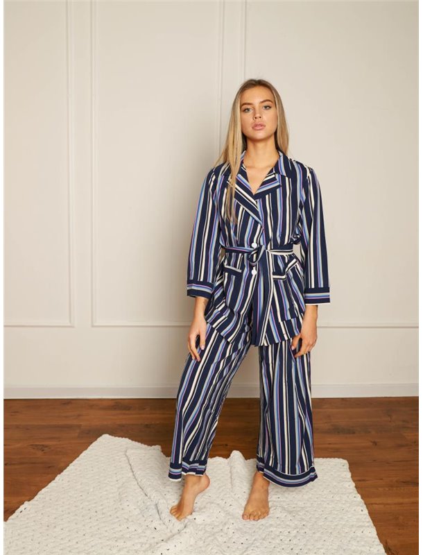 Домашній костюм з софту Ashley кюлоти Синій 2259 QC фото - Luxbikini