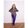 Домашній костюм з шовку Carmen Синій 2222 QC фото - Luxbikini