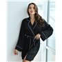 Халат шовк Армані Чорний 2219 QC фото - Luxbikini