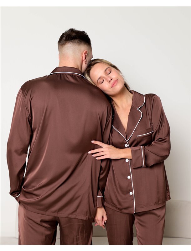 Піжама шовк Армані Jesika Шоколадний 2069 QC фото - Luxbikini