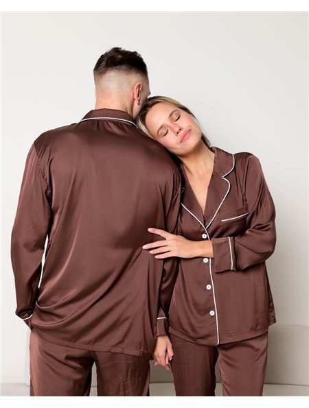 Піжама шовк Армані Jesika Шоколадний 2069 QC фото - Luxbikini
