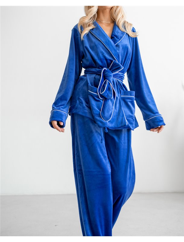 Піжама велюр Eva на запах Електрик 4060 QC фото - Luxbikini