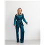 Піжама на запах велюр Eva Смарагдовий 3201 QC фото - Luxbikini