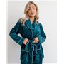 Піжама на запах велюр Eva Смарагдовий 3201 QC фото - Luxbikini